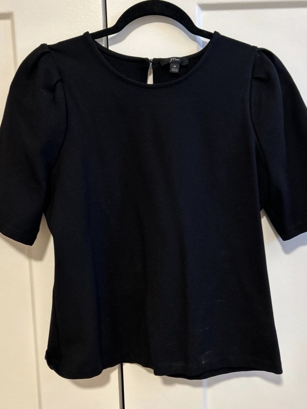 J.Crew Puff Sleeve Tee in Black Size Medium